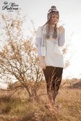 Image of Miss Patina Jacquard Knit Dress/Top with a Scarf (White)