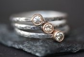 Image of Champagne Diamond Stacking Rings