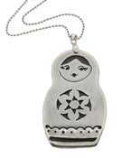 Image of Babushka ( Russian) Doll Pendant Necklace