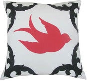 Image of Sparrow Pillow Black/Coral Right