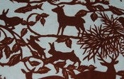 Image of Wildlife Deer Bird Squirrel Fish Rabbit Retro Print Cotton Fabric Quilt Fabric