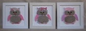 Image of Love-Ly Little Owls - Pink - 17x17cm Series of 3