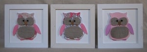 Image of Love-Ly Little Owls - Pink - 17x17cm Series of 3