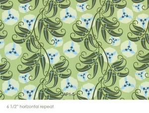 Image of Amy Butler Passion Vine Celery Home Dec Cotton Fabric 54" wide