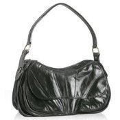 Image of Trina Turk Black Cracked Leather 'Big Cypress' Bag