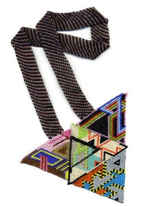 Image of HANDBEADED PYRAMID NECKLACE UN23 *** AS SEEN IN NYLON, GRAZIA, URBAN OUTFITTERS, POSHGLAM