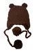 Image of "Sam" Brown Bear hat with earflaps and pompoms