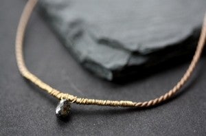 Image of Simple Silk Black Diamond Necklace