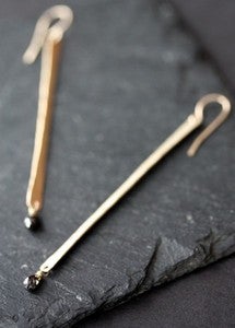 Image of Modern Black Diamond Earrings 