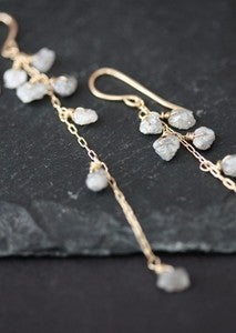 Image of Rough Diamond Cascade Earrings 