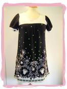 Image of Bohemian Floral Black Dress 