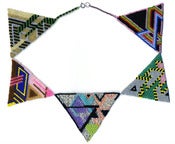 Image of Hand-Beaded Triangle Necklace TN1