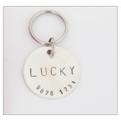 Image of Handcrafted Sterling Silver dog tag - 3 sizes - customised for your dog