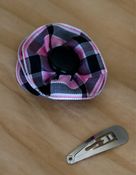 Image of Pink and Black Plaid Flower Clip