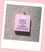 Image of Keep Calm and Carry Chocolate Scrabble Tile Pendant