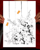 Image of Ivy & Gold Stag Beetle Print