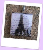 Image of Vintage Eiffel Tower Scrabble Tile Pendant