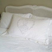 Image of White Monogram Pillowcase