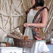 Image of historiette handspun vest. wearable fiber art.