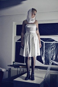 Image of White skirt with yellow details