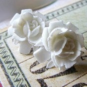 Image of White Rose Earrings