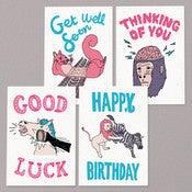 Image of ANIMAL CARDS SET (4xCARDS)