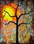 Image of Tree Print Art 8X10 "Sunrise Sunset"
