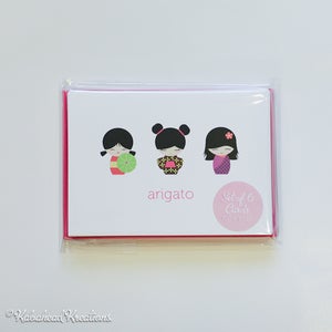 Image of Kokeshi Doll Thank You Cards