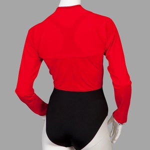 Image of All Red with Tropical Shadows Trim Crop Rashie