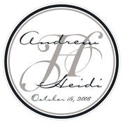 Image of Design 2 - Wedding Monogram Personalized Stickers