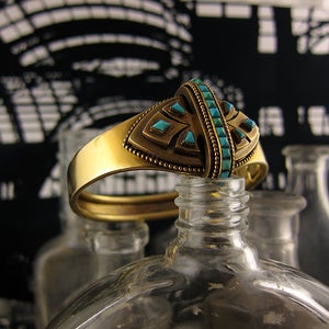 Image of Victorian Gold & Turquoise Bangle