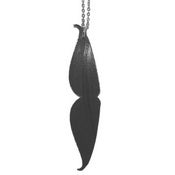 Image of VINCENT Moustache Necklace/Earrings made from a recycled vinyl record.