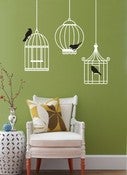Image of Vinyl Wall Sticker Decal Art - Three Birdcages