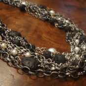 Image of Multichain with Lava and Freshwater Pearls