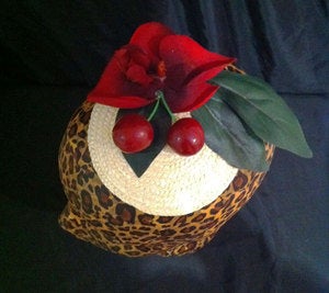 Image of Straw Cherry Fascinator