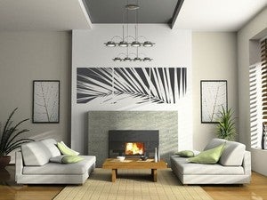 Image of Vinyl Wall Sticker Decal Art Three Square Panel 23inch x 23inch palm frond