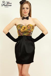 Image of Miss Patina Vintage Brocade Cocktail Dress (Black bottom)