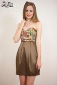 Image of Miss Patina Vintage Brocade Cocktail Dress (Brown Buttom)