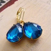 Image of Retro Glam Emerald Teal Earrings