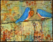 Image of Love Birds Original Canvas Painting 