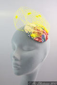 Image of Vintage Floral Fascinator with yellow veil