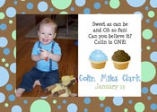 Image of Boy Cupcake Party Invitation or Announcement