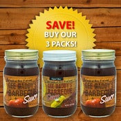 Image of 3-pack Gee Daddy's BBQ Sauce | 3 - 18 oz Jars/Pack