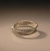Image of sterling silver beaded stacking rings