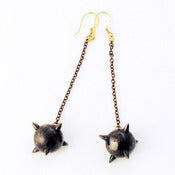 Image of Oxidized Long Mace Earrings