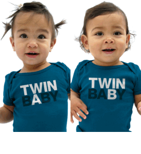 Image of TWIN BABY A/B - Dark Blue Organic