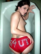 Image of SMUT word rinestone hotpants