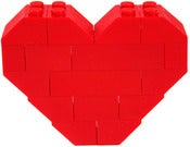 Image of Lego Heart Pin Pendant Brooch in Red