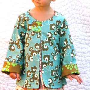 Image of The Swing Coat in aqua bloom