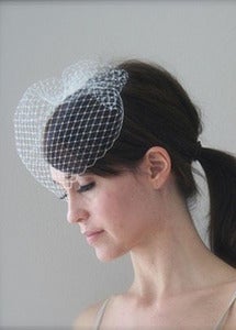 Image of Simple Bridal Birdcage Veil